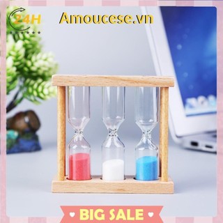 1 / 3 / 5 phút khung gỗ đồng hồ cát cát đồng hồ hẹn giờ màu ngẫu nhiên
