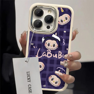 Ốp điện thoại họa tiết Labubububupu màu tím tương thích cho IPhone 16 15 14 13 12 11 Pro Max X Xs XR 8 7 Plus Chống sốc Chống trượt Bền thẩm mỹ Làm hài lòng mặt sau mềm
