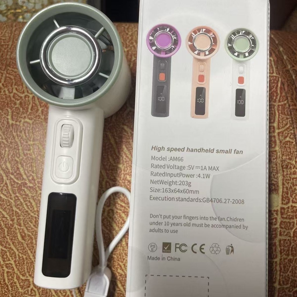 【SALE MẠNH】Quạt Mini Quạt phản lực cầm tay có thể sạc lại Gió mạnh 100Gear Tốc độ gió Màn hình kỹ thuật số Quạt | BigBuy360 - bigbuy360.vn