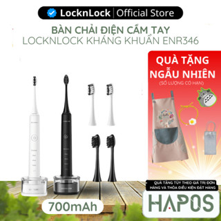 Bàn chải điện LocknLock ENR346 kèm túi đựng, 2 đầu bàn chải, chống nước, 40.000xd/min làm sạch sâu - HAPOS BEAUTY