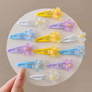 Set 4 / 2 kẹp tóc đính hoa nhiều màu sắc dễ thương cho bé gái