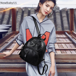 NewBaby Anti-theft Soft PU Leather Backpack Women Vintage Shoulder Bag Ladies Mini Travel Backpack School Bags Girls VN
