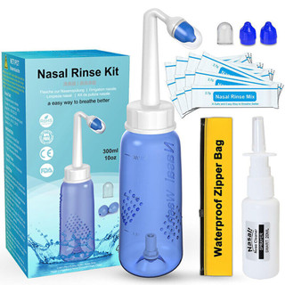 300ml Nose Wash System Sinus & Allergies Relief Nasal Pressure Rinse Neti pot Nose Cleaner