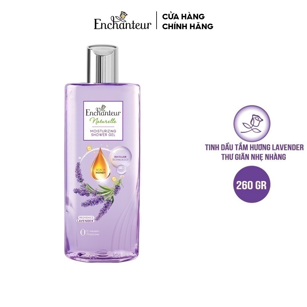 Sữa tắm dưỡng da Enchanteur Naturelle hương hoa Lavender 260gr/Chai