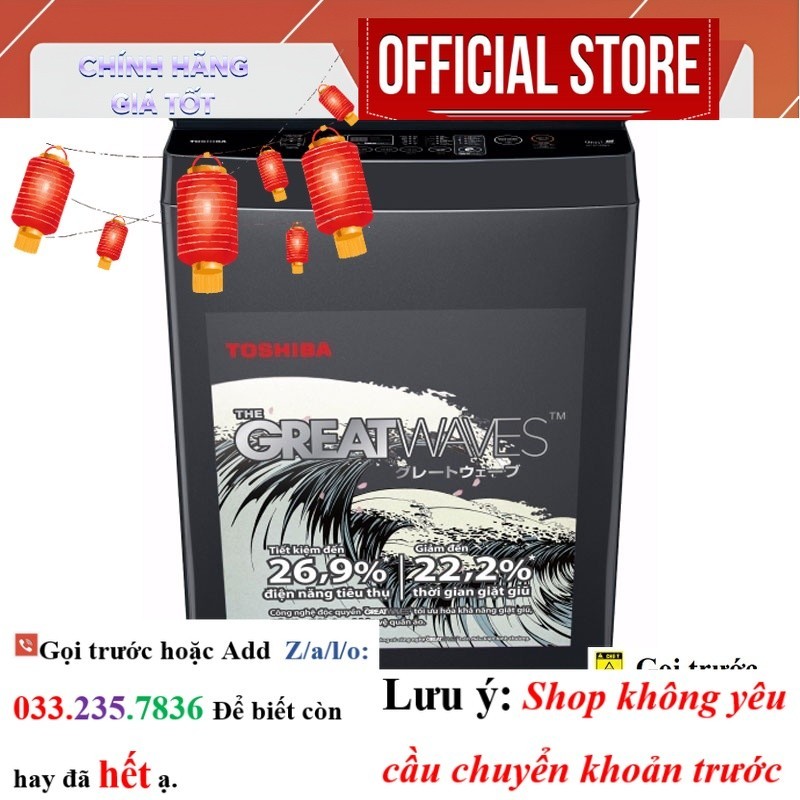 |New| Máy giặt Toshiba 10Kg AW-M1100PV(MK)