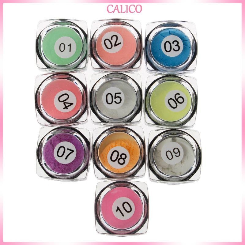 Calico Luminous Powder 10 Màu DIY Trang Sức Làm Màu UV Epoxy Resin Nhuộm Sắc Tố