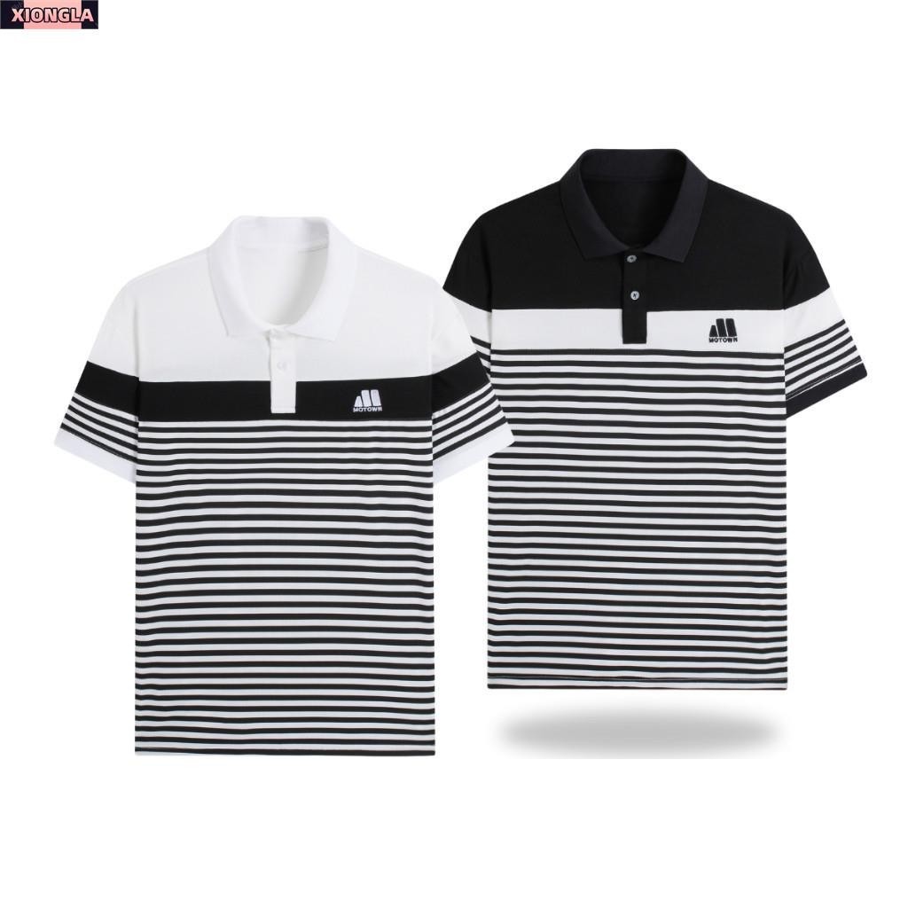 Áo polo sọc MOTOWN, áo thun sợi siêu mịn K7 dệt kim mỏng co giãn 4 chiều thoải mái, sang trọng trưng