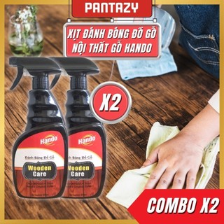 Combo 2 chai xịt làm sạch , đánh bóng đồ gỗ, nội thất gỗ hando 600ml