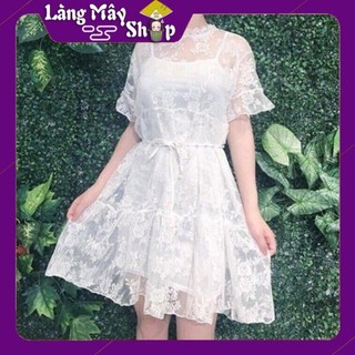 (Xả kho Sale Sập Sàn) Váy ren tiểu thư công chúa có lớp lót dễ thương phù hợp cho các bạn tuổi teen [Ảnh thật]