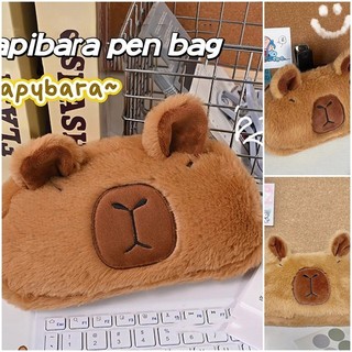 Đáng Yêu Capybara Sang Trọng Túi Bút Hoạt Hình Dễ Thương Hộp Đựng Văn Phòng Phẩm Túi Sinh Viên Dung Tích Lớn Túi Đựng Bút Chì