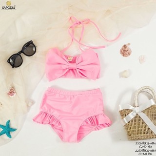 Bikini, đồ bơi trơn 2 mảnh cho bé gái