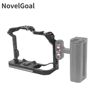 Novelgoal hợp kim nhôm video camera lồng cho canon eos r7 w cold shoe mount 1 / 4 & 3 / 8 inch lỗ vít full dslr camera lồng giàn khoan