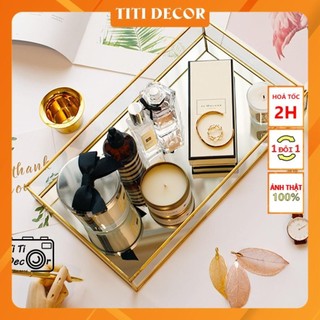 Khay gương chữ nhật trang trí chụp ảnh, decor nhà cửa, cửa hàng
