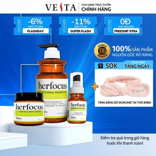 Xịt viêm nang lông herfocus chai xịt mụn lưng viêm lỗ chân lông mee natural 2% bha 100ml