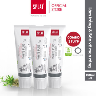[Livestream] Combo 3 tuýp kem đánh răng SPLAT White Plus loại bỏ ố vàng làm sáng men răng 100ml