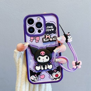 Đáng Yêu Pochacco Kuromi Dâu Gấu Dây Búp Bê Mềm TPU Ốp Lưng Điện Thoại iP iPhone 6 6S 7 8 SE 2020 2022 X XS XR 11 12 13 7Plus Pro Max 8plus 7 + 8 + 11promax 11prm Vỏ Apple