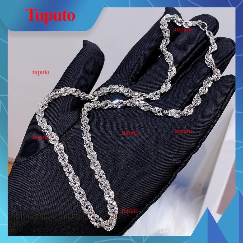 Dây chuyền nữ xoắn bướm bạch kim | Dây chuyền xoắn khế - D34222 J - Không Đen Không Dị Ứng