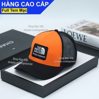 Mũ lưỡi trai nón kết the north face thoáng mát vải kaki cotton cam phối lưới đen form đứng thời trang cao cấp