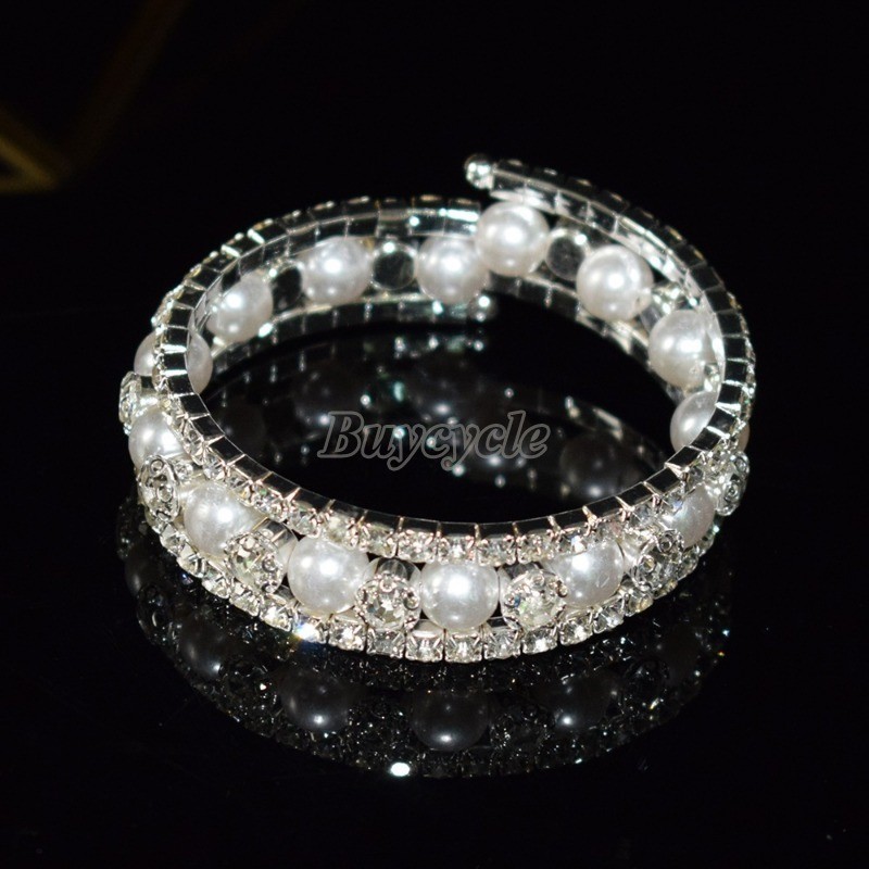 Vòng Tay Mở Đính Đá Pha Lê Toàn Phần Mới Cho Cô Dâu