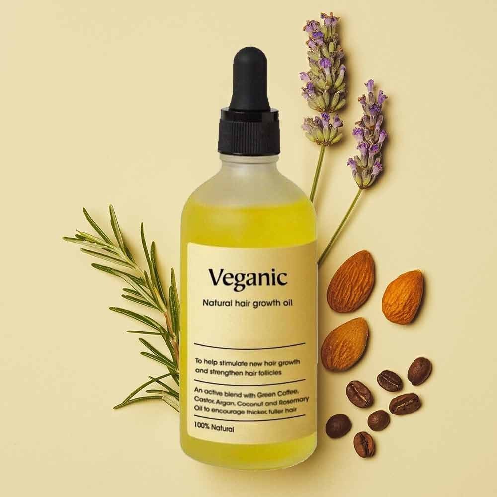 Veganic Natural Hair Growth Oil, Rosemary Oil For Hair Growth Organic 60ml