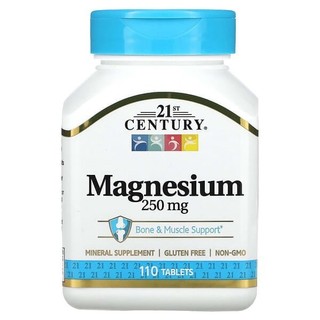 Viên uống hỗ trợ xương và cơ Magnesium 21st-Century 250mg