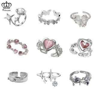 Nhẫn Hở Đính Đá Zircon Hình Rắn / Trái Tim / Bướm Thời Trang Cho Nữ