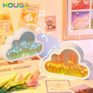 [MBH](Tặng túi)10/20 bông hoa Dèn 🌷hoa tulip 🌷đèn ngủ hoa tulip Màu Nhiều Đám Mây Tráng Gương DIY Dùng Làm Quà Tặng Sinh Nhật Đèn Ngủ led Hình Đám Mây Sáng Tạo Để Bàn Trang Trí diygift bag