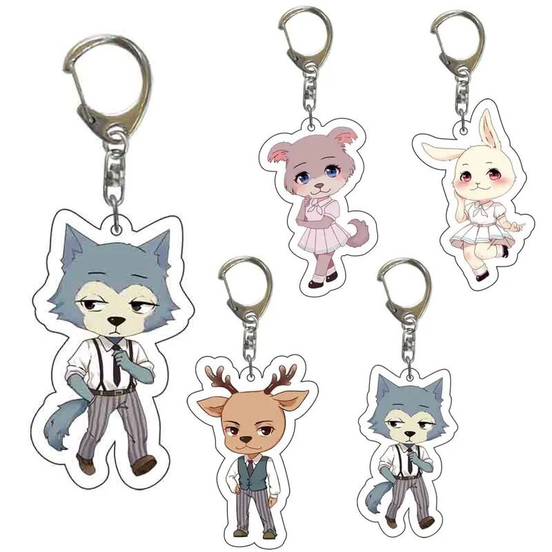 Móc khóa Hot Anime BEASTARS Cartoon Legosi Louis Hal Juno a01 Phụ kiện trang trí túi xách Balo
