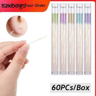 szxbogs 60 Cái / hộp Bông tai di động Máy làm sạch lỗ xuyên dùng một lần Dây làm sạch tai Dụng cụ làm sạch xuyên tai Tiện lợi khi sử dụng Màu sắc Hoa hồng Hương thơm Loại bỏ mùi Bộ chăm sóc tai