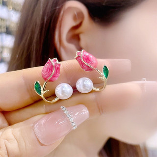 Bông tai hoa Tulip thời trang mới 2024 dành cho nữ Phụ kiện dự tiệc bé gái