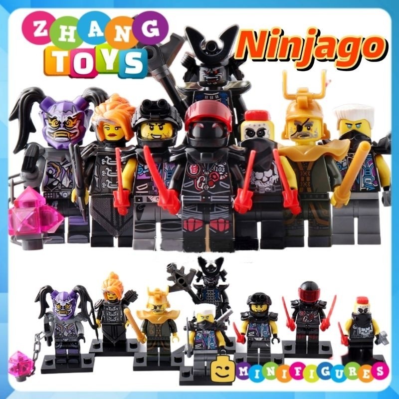 Đồ chơi Xếp hình Ninjago gồm Garmadon Snake Jaguar - Ultra Violet - Mr. E - Misako - Hutchins Minifi