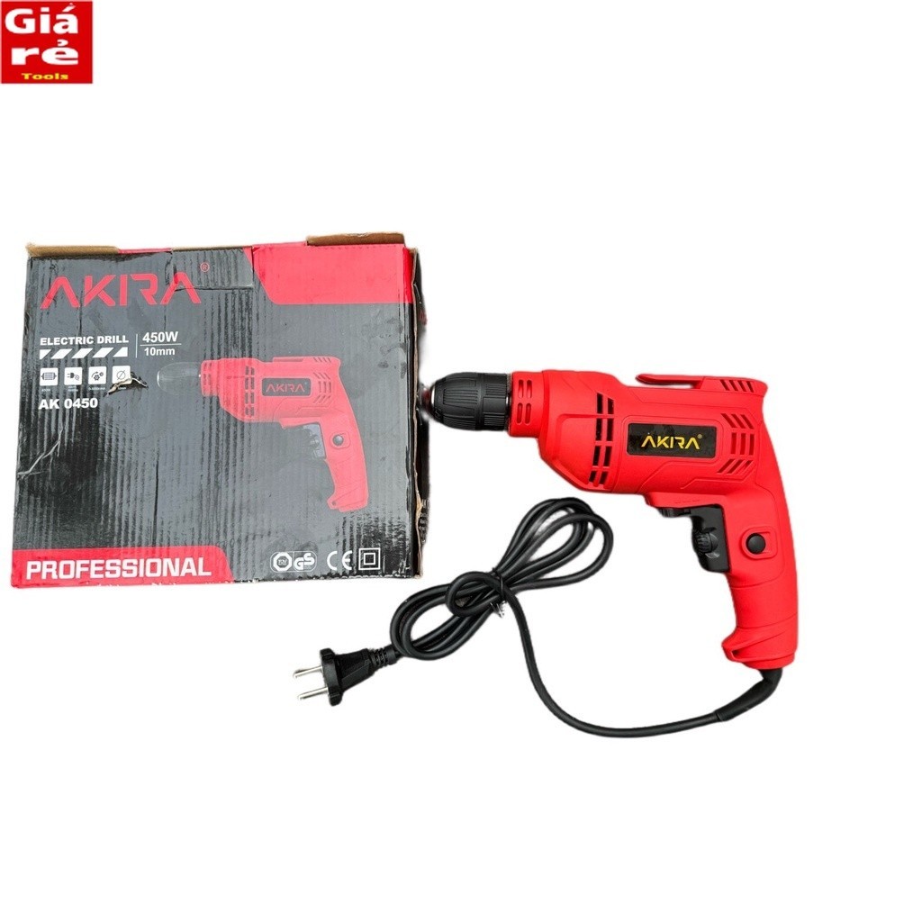 Máy khoan điện cầm tay AKIRA 10 ly công suất 450w,máy nhỏ gọn khoan gỗ dây đồng 100% TOOLS GIÁ RẺ