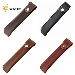 Túi đựng bút da bò MKEB, Vỏ bút thủ công Hộp đựng bút đài phun nước bằng da thật sáng tạo Hộp đựng bút cổ điển Túi đựng bút chì
