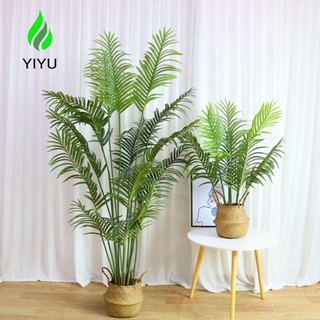 Yiyu cây cọ nhân tạo, cây nhiệt đới xanh lá cọ nhân tạo nhánh, nhựa bắc âu 65-82cm 12 / 18 nĩa lá cọ giả phòng ngủ