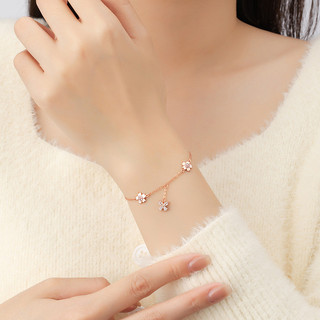 Bướm Sterling Bạc 925 Vòng Tay Nữ Niche Thiết Kế Ánh Sáng Phong Cách Sang Trọng Zircon Tua Rua Vòng Tay Nhồi Bông Phong Cách Hoa Anh Đào Vòng Tay