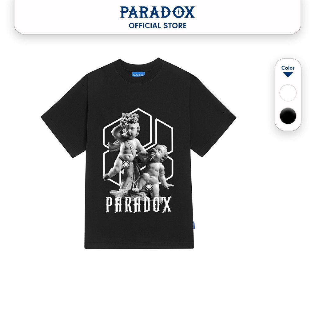 Áo thun form rộng Paradox tay lỡ - Unisex - In hình - BABIES - Đen, Trắng