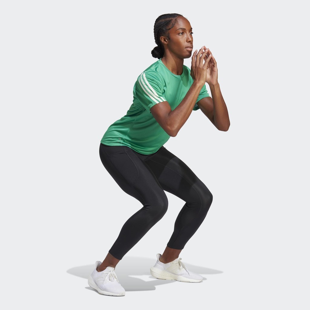 Adidas Chạy Áo Thun chạy bộ 3 Sọc Run Icons Low-Carbon Nữ màu xanh lá HM4302