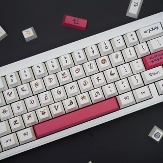 Graffiti Bảy Ngôi Sao Hồng Keycaps PBT Cherry Profile keycap Bộ Bàn Phím Cơ mx switch