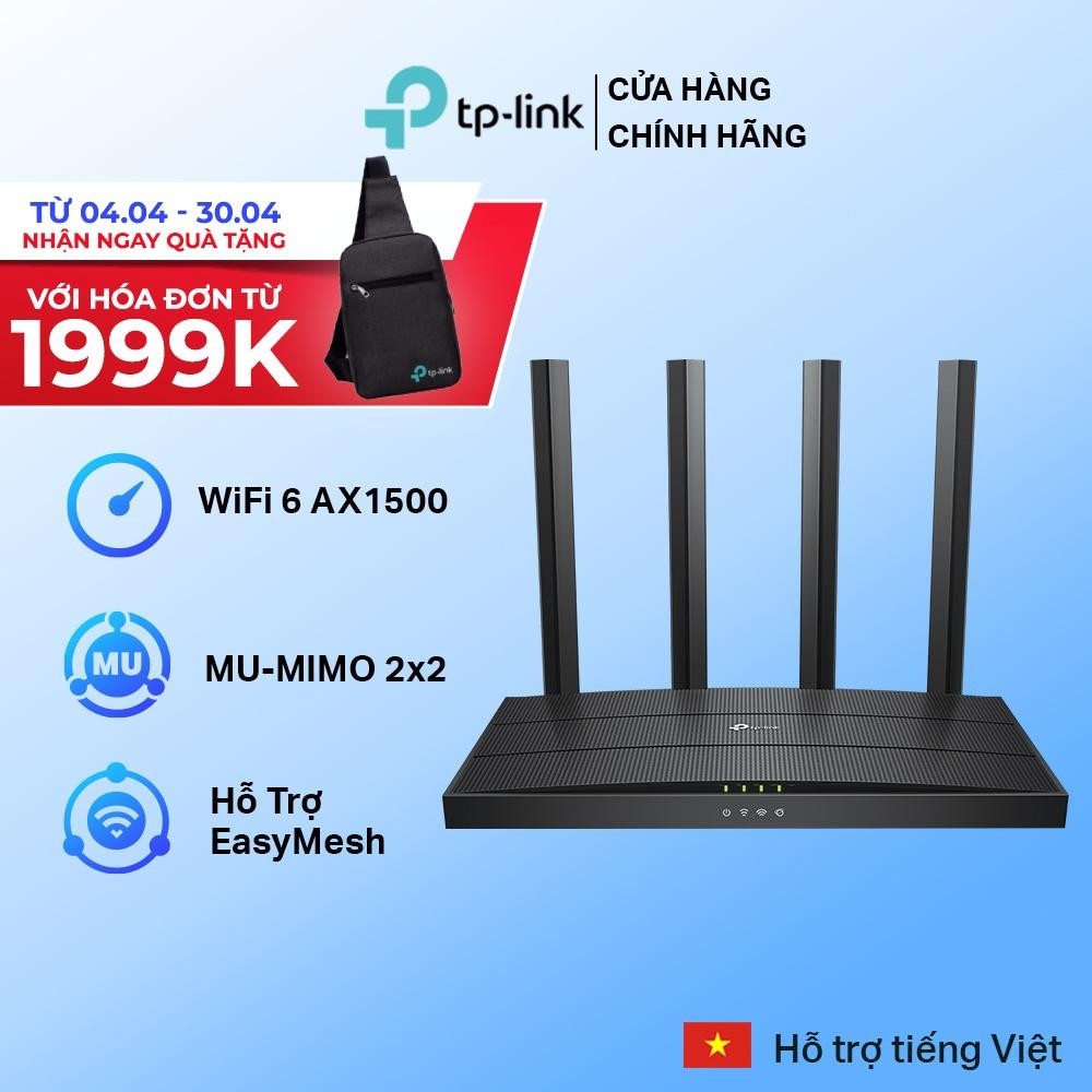 Bộ Phát Router WiFi 6 TP-Link Archer AX12 Băng Tần Kép AX1500