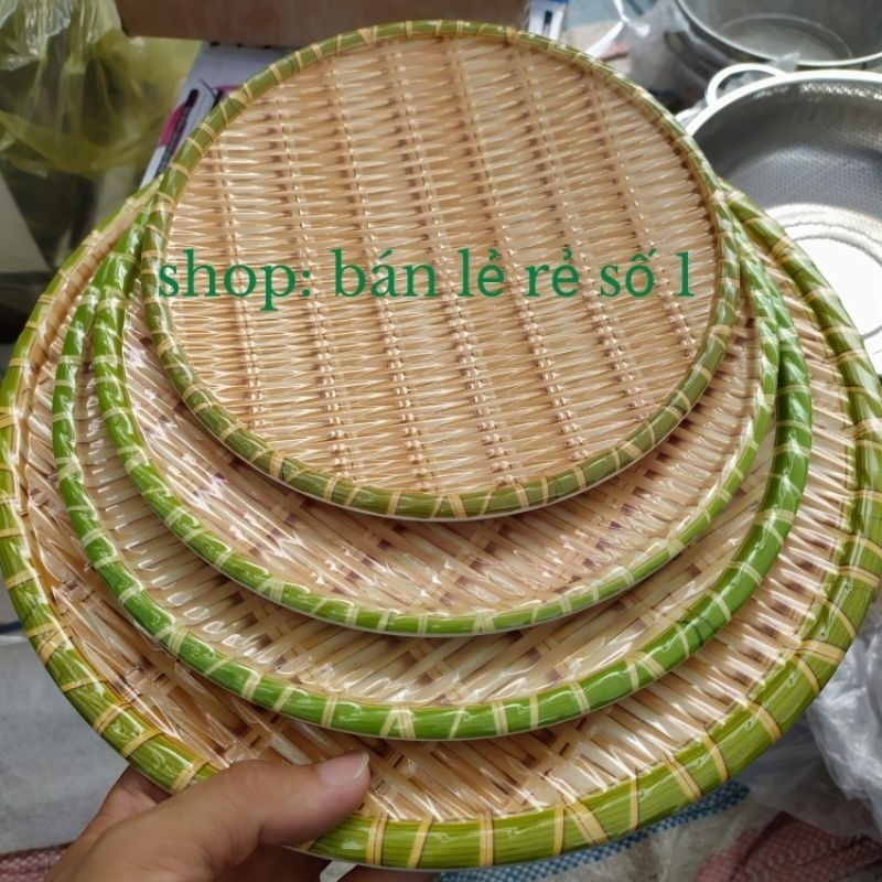 Đĩa, mẹt nhựa giả mây, mẹt tre loại nhựa phíp cao cấp.