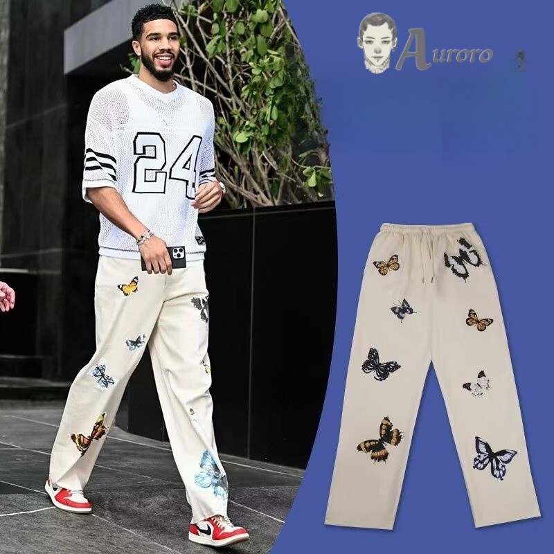 Bóng Rổ Cùng Tatum Thẩm Mỹ Baggy Quần Nam Đường Phố Cao Thẳng Cắt Quần Nam Xu Hướng Rời Quần Thường 