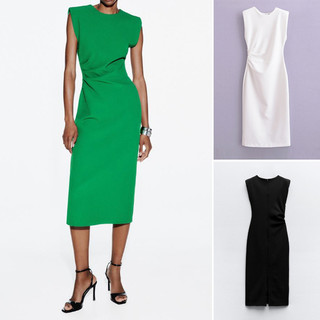 Váy không tay cổ tròn dáng ôm phong cách mới của Zara 9878076