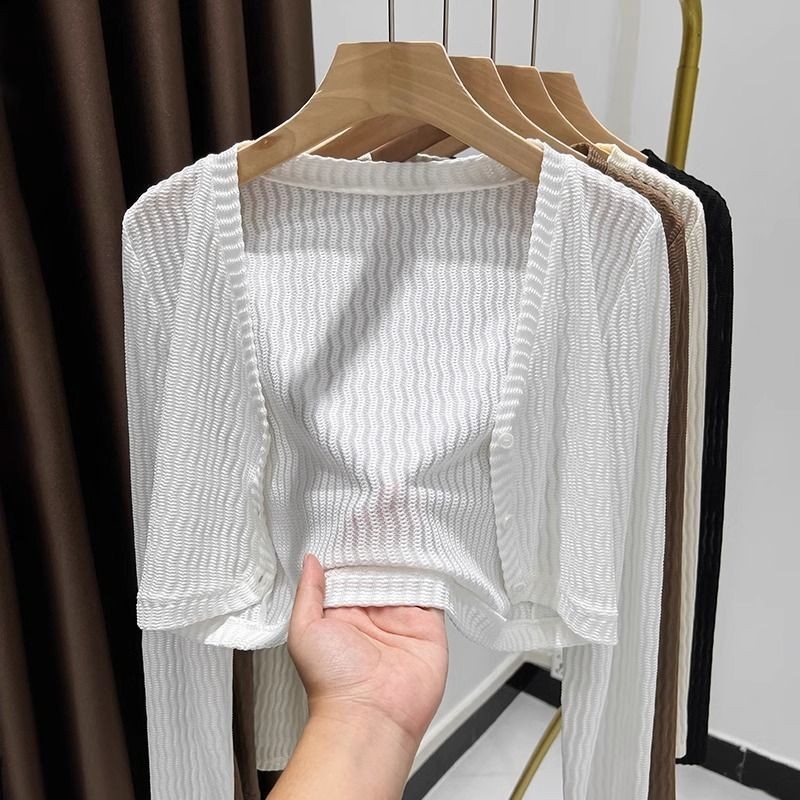 Mùa Hè Nữ blazer Trắng Đen Dài Tay Ngắn Shrug Ren Bolero filipiniana Áo khoác ngoài cardigan áo cho 