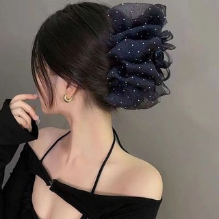 Kẹp bọc bong bóng lớn, kẹp công chúa chạy trốn lấy quá khổ lấy toàn bầu trời sao lưới 13cm ánh sáng sang trọng cá mập lấy kẹp