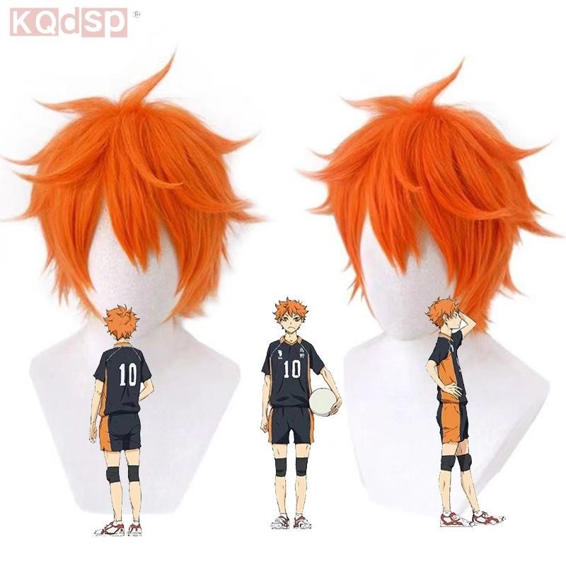 Widefiling Hinata Shoyo Cosplay Tóc Giả 25cm Ngắn Cam Tóc Anime Shoyo Hinata Tóc Giả Chịu Nhiệt Tổng