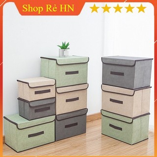 2 Hộp Vải Đựng Đồ Tiện Lợi, Thùng Đựng Quần Áo Đa Năng 