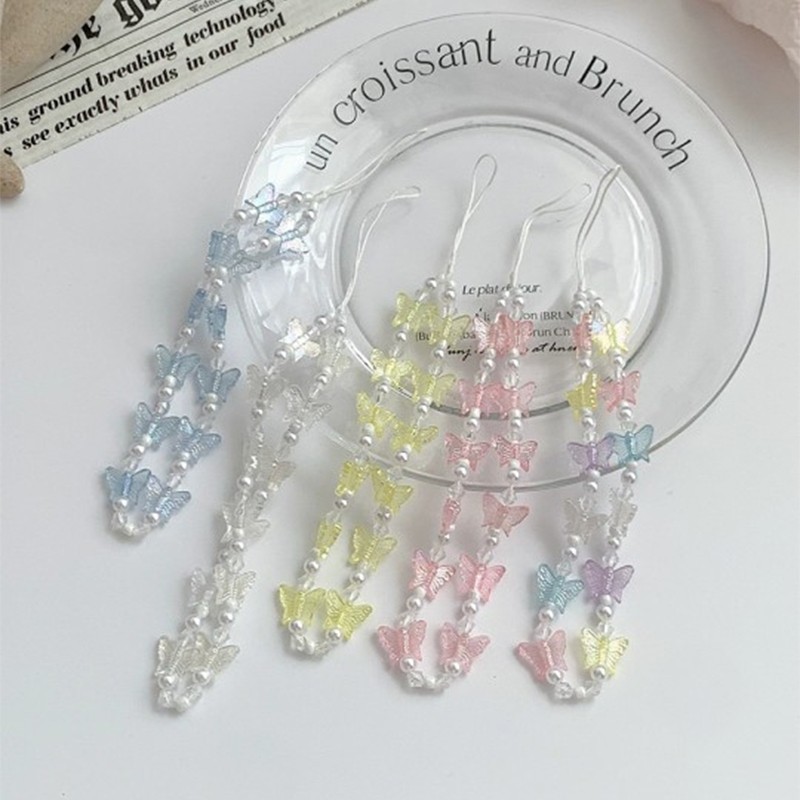 Pha lê Bướm Điện thoại Vòng đeo điện thoại Dây buộc Airpods Dây buộc Chìa khóa Dây buộc Điện thoại Trang trí Ngăn-BA