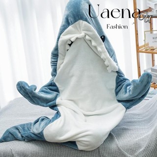 Uaenau Chăn cá mập Áo Hoodie dành cho người lớn Túi ngủ cá mập hoạt hình
