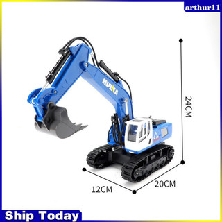 Arthur huina 1558 điều khiển từ xa xe hợp kim 11 kênh rc máy xúc 1: 18 xe bánh xích kỹ thuật xe máy kéo đồ chơi cho