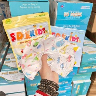  100 Chiếc Khẩu Trang Trẻ Em Dưỡi 10 Tuổi 5D KIDS Kháng Khuẩn An Toàn Cho Da Bé Giấy Nội Địa Trung Chính Hãng 